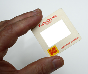 Image showing slide kodachrome with inscription processed by kodak in hand 