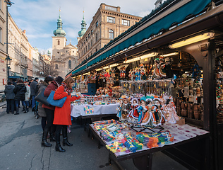 Image showing Souvenir shop at Havel Market in second week of Advent in Christmas