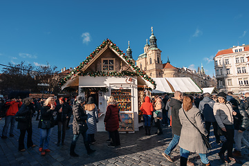 Image showing Christmas advent market at Old Town Square, Prague