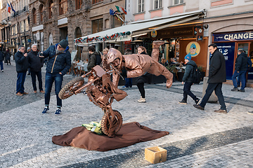 Image showing Peoples on the famous advent Christmas market at Wenceslas square