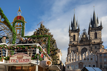 Image showing Christmas tree at Old Town Square in Prague