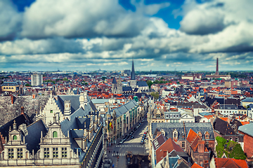 Image showing Aerial view of Ghent from Belfry. Ghent, Belgium