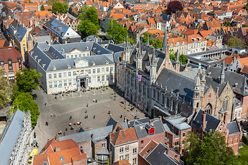 Image showing Aerial view of Bruges (Brugge), Belgium