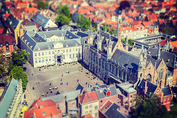 Image showing Aerial view of Bruges (Brugge), Belgium