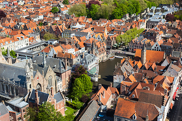 Image showing Aerial view of Bruges (Brugge), Belgium