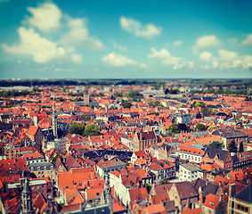 Image showing Aerial view of Bruges (Brugge), Belgium