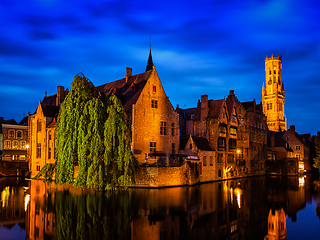 Image showing Famous view of Bruges, Belgium