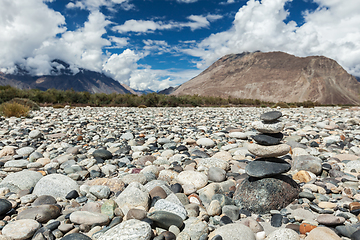 Image showing Zen balanced stones stack