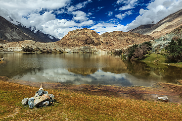 Image showing Lohan Tso mountain lake. Nubra valley, Ladakh, India