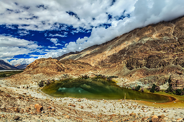 Image showing Lohan Tso mountain lake. Nubra valley, Ladakh, India