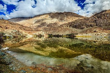 Image showing Lohan Tso mountain lake. Nubra valley, Ladakh, India