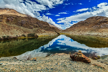 Image showing Lohan Tso mountain lake. Nubra valley, Ladakh, India