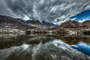 Image showing Mountain lake Lohan Tso in Himalayas