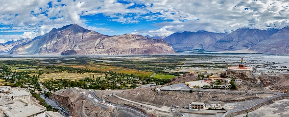 Image showing Panorama of Nubra valley in Himalayas