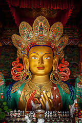 Image showing Maitreya Buddha in Thiksey Gompa