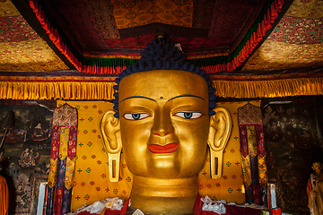 Image showing Sakyamuni Buddha statue in Shey monastery. Shey, Ladakh, India