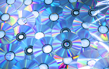 Image showing blue compact discs