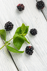 Image showing Blackberries on white background