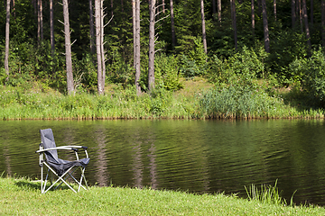 Image showing metal chair for fishing