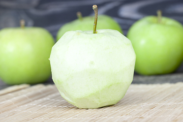 Image showing peeled green ripe apple