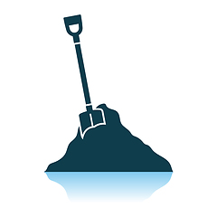 Image showing Icon Of Construction Shovel And Sand