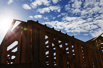 Image showing construction of a new frame house