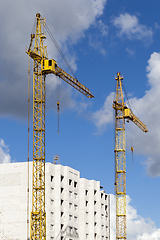Image showing yellow construction cranes