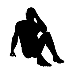 Image showing Sitting Pose Man Silhouette