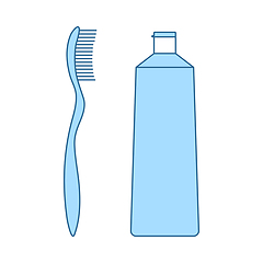 Image showing Toothpaste And Brush Icon