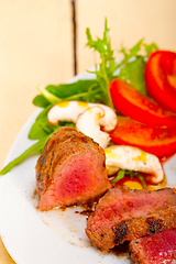 Image showing beef filet mignon grilled with vegetables