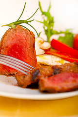 Image showing beef filet mignon grilled with vegetables