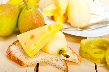 Image showing fresh pears and cheese