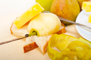 Image showing fresh pears and cheese