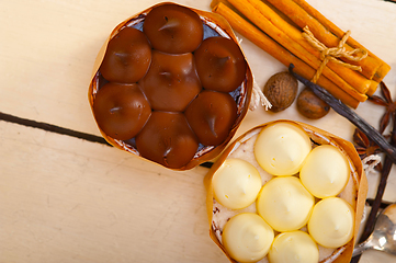 Image showing chocolate vanilla and spices cream cake dessert