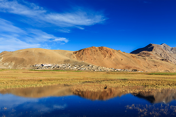 Image showing Korzok village on Tso Moriri, Ladakh