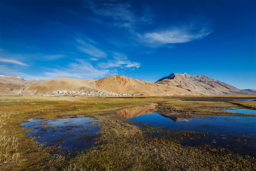 Image showing Korzok village on Tso Moriri, Ladakh