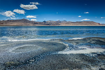 Image showing Himalayan lake Tso Kar in Himalayas, Ladakh, India