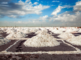 Image showing Salt mine at lake