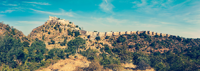 Image showing Panorama of Kumbhalgrh fort. Rajasthan, India