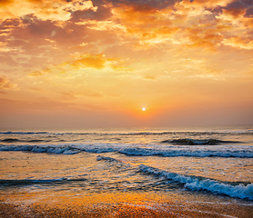 Image showing Sunrise on beach