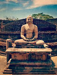 Image showing Ancient sitting Buddha image