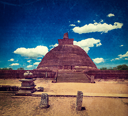 Image showing Vintage retro hipster style travel image of Jetavaranama dagoba