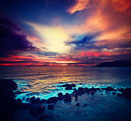 Image showing Ocean sunset