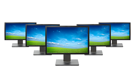 Image showing Computer monitors isolated