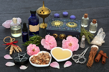 Image showing Pagan Love Potion and Aphrodisiac Ingredients 