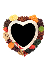 Image showing Heart Shape Wreath with Foods High in Flavonoids