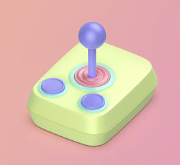 Image showing Colorful retro computer joystick