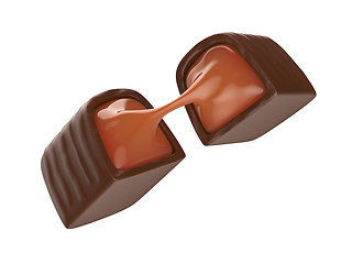 Image showing Chocolate candy with caramel filling

