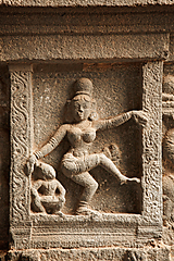 Image showing Bas reliefs in Hindue temple. Arunachaleswar Temple. Thiruvannamalai, Tamil Nadu, India