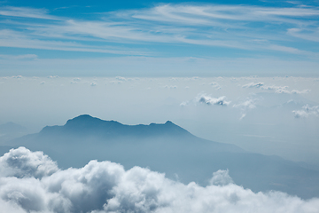 Image showing Mountains in clouds. Kodaikanal, Tamil Nadu